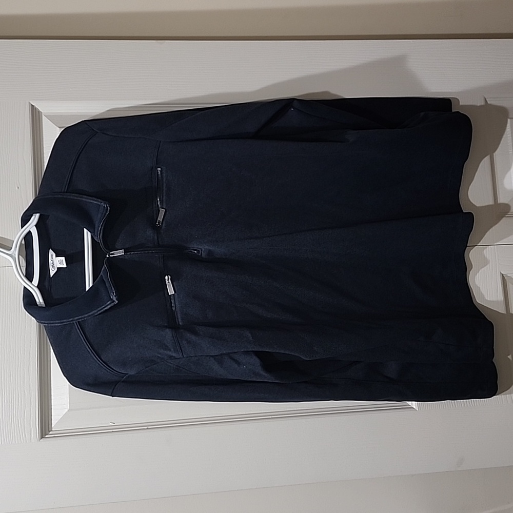 Calvin Klein pullover 3/4‎ zip size large color navy